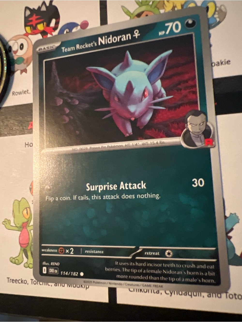 Pokemon Team Rocket's Nidoran (Female) - Teal/Red